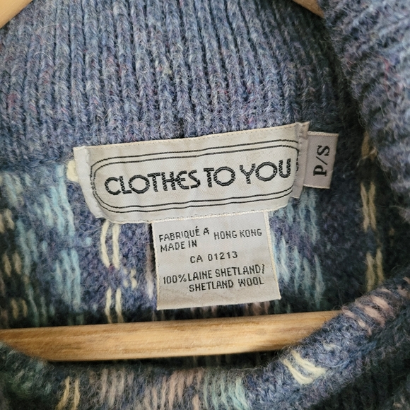 Vintage Fairisle Shetland Wool Dolman Sweater - S - Picture 11 of 11